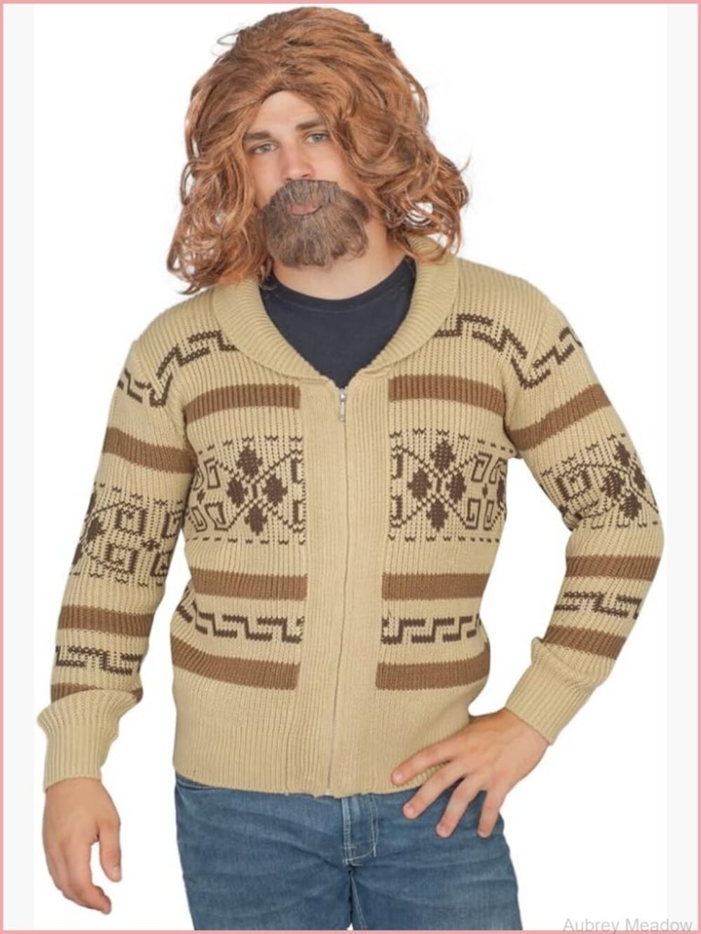 The Dude Zip Up Cardigan Sweater Costume Cosplay